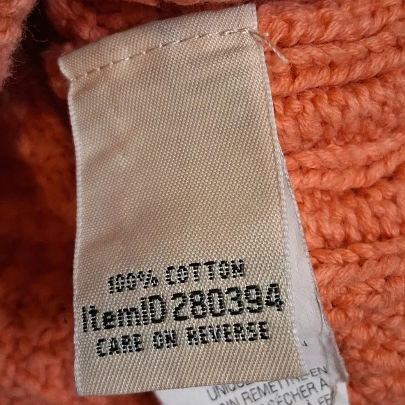 L.L. Bean  Orange Cable Knit Crewneck Pullover Sweater Item Id 280394 Size Small - Picture 3 of 6